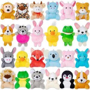 24 Pack Mini Stuffed Animals Bulk Party Favors For‎ Kids Treasure Box Gift Toys